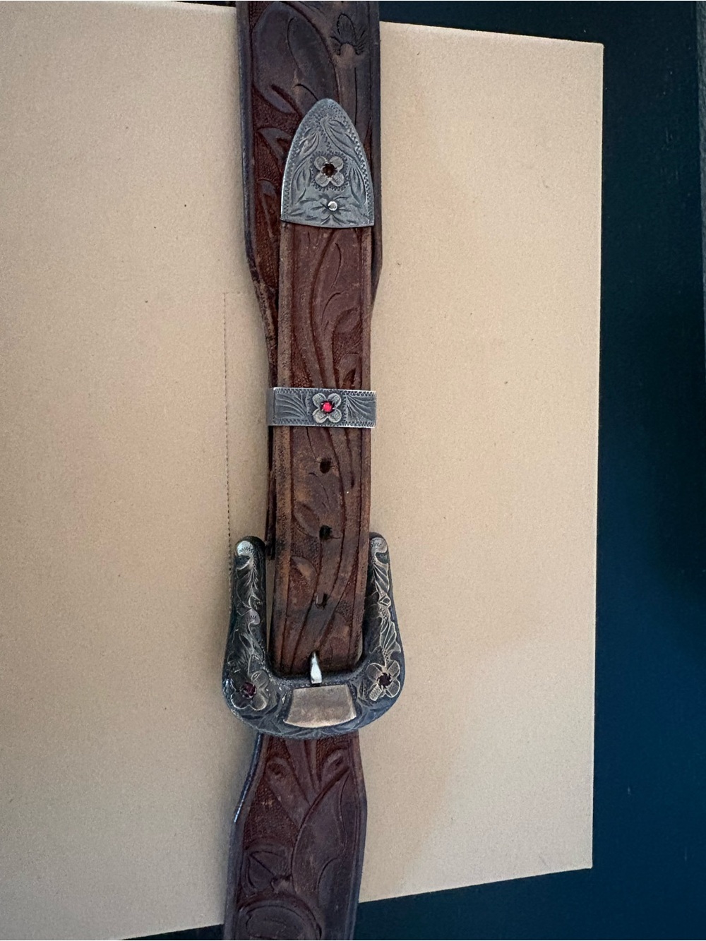 Vintage “Ricardo” hand tooled Western belt